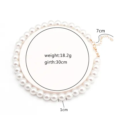 Women Fashion Elegant Simple Imitation Pearl Necklace Box Chain