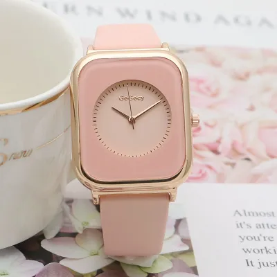 Fashion Simple Solid Color Silicone Band Rectangular Dial Quartz Watch