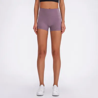 Women Casual Solid Color Stretch Yoga Slim Fit Shorts