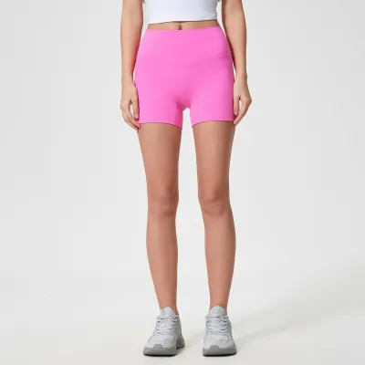 Women Casual Solid Color Stretch Yoga Slim Fit Shorts