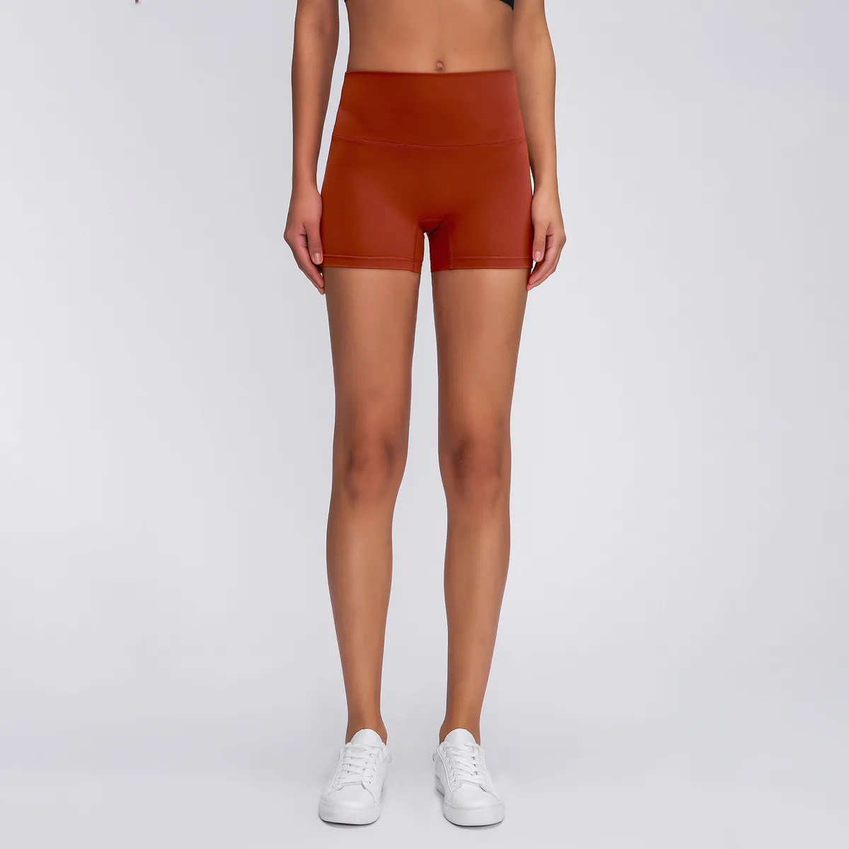 Women Casual Solid Color Stretch Yoga Slim Fit Shorts