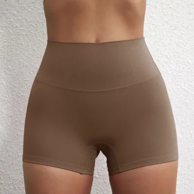 Women Casual Solid Color Soft Yoga Sports Shorts