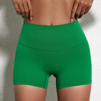 Women Casual Solid Color Soft Yoga Sports Shorts