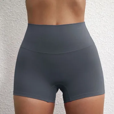 Women Casual Solid Color Soft Yoga Sports Shorts