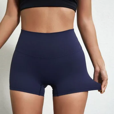 Women Casual Solid Color Soft Yoga Sports Shorts