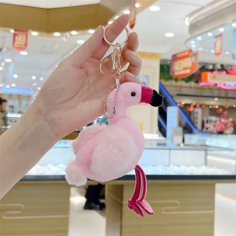Fashion Cute Flamingo Plush Doll Pendant Keychain 14cm