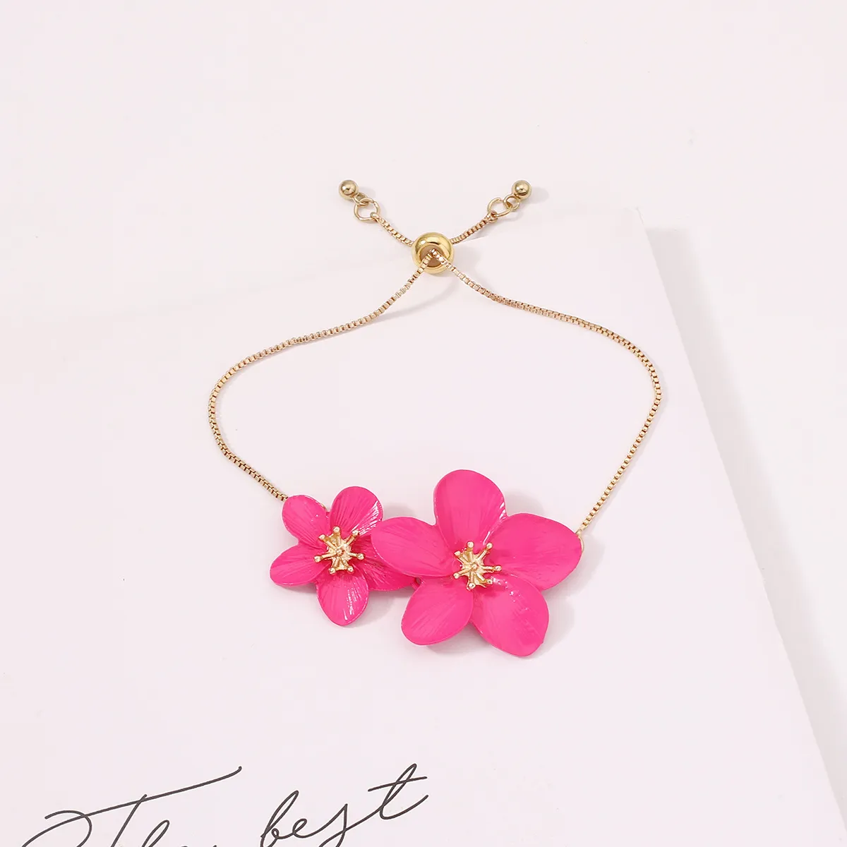 Women Fashion Cute Flower Bracelet Zinc Alloy