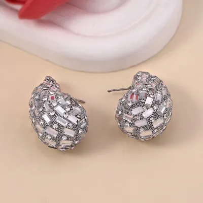 Women's Fashion Gradient Multicolor Water Drop Rhinestone Drop Earrings