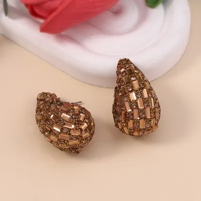 Women's Fashion Gradient Multicolor Water Drop Rhinestone Drop Earrings