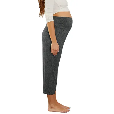 Pregnant Women Casual Solid Color Slim-Fit Yoga Pants