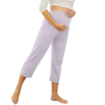 Pregnant Women Casual Solid Color Slim-Fit Yoga Pants