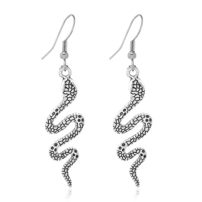 Women's Simple Retro Gothic Alloy Snake Cross Earrings