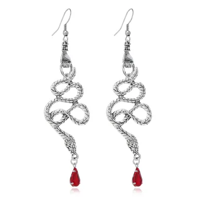 Women's Simple Retro Gothic Alloy Snake Cross Earrings
