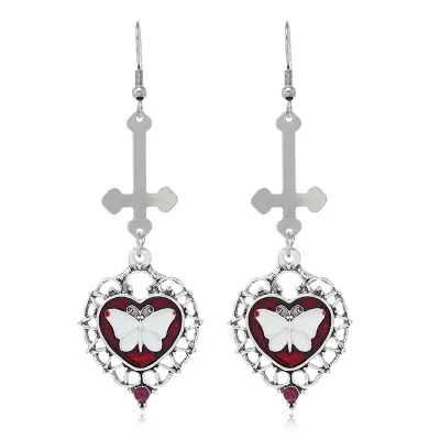 Women's Simple Retro Gothic Alloy Snake Cross Earrings
