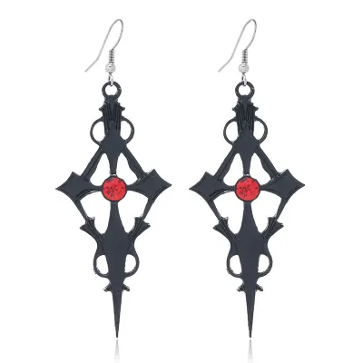 Women's Simple Retro Gothic Alloy Snake Cross Earrings