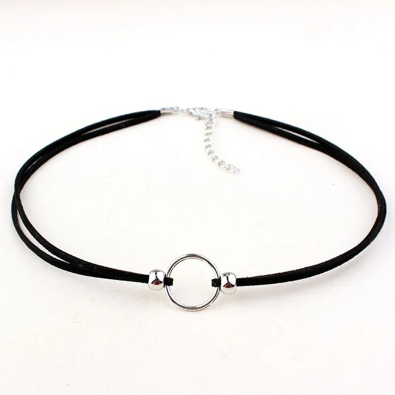 Women Retro Gothic Loop Ring Snake Chain Necklace