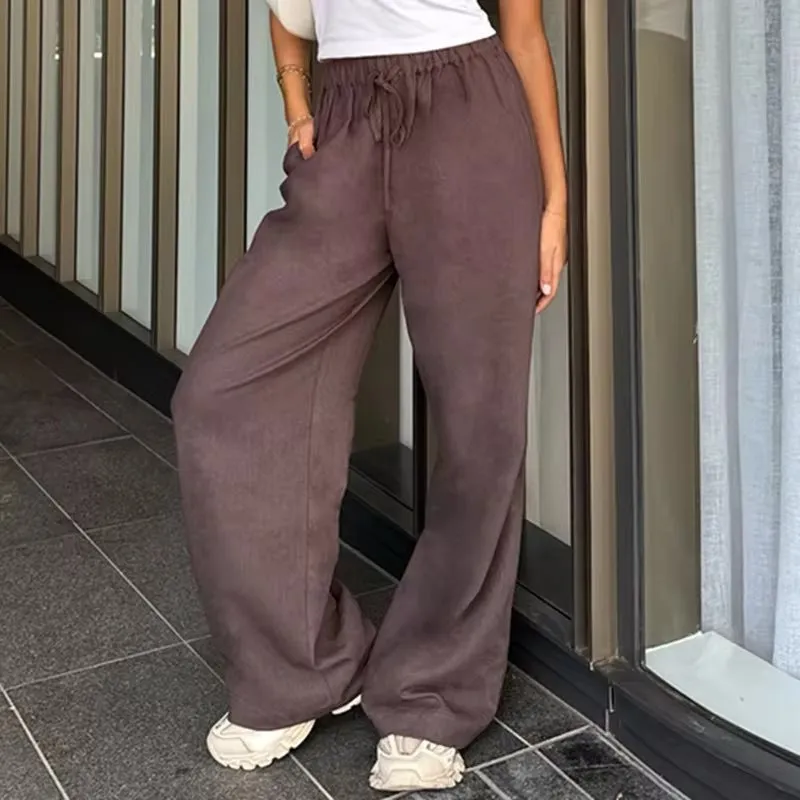 Women Casual Street Hipster Drawstring Loose Overalls Pants