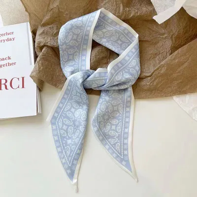 Women's Fashion Retro Cashew Flower Printed Ice Silk Small Scarf