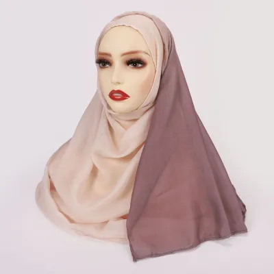 Women Fashion Printed Satin Polyester Cotton Hijab Scarf