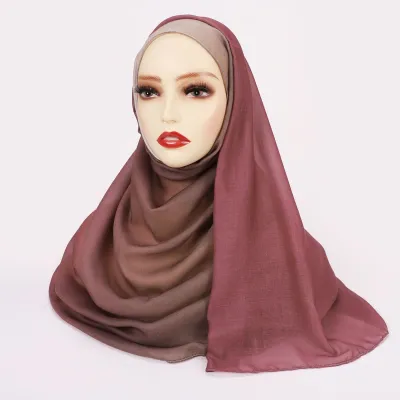 Women Fashion Printed Satin Polyester Cotton Hijab Scarf