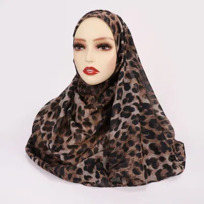 Women Fashion Printed Satin Polyester Cotton Hijab Scarf