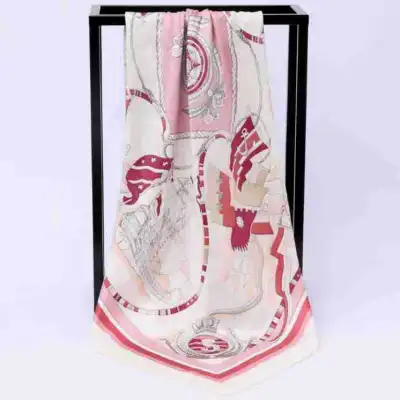 Women's Fashion Leopard Color Matching 90CM Square Satin Scarf