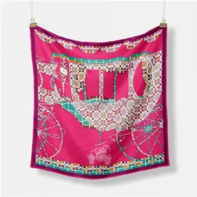 Women Fashion Geometric Patterns Printed 53cm Square Thick Twill Scarf