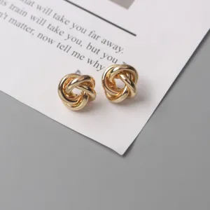 Women Fashion Exaggerated Irregular Metal Wrapped Punk Geometric Earrings
