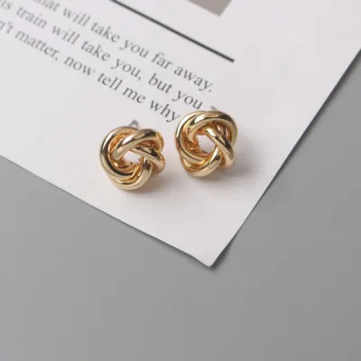Women Fashion Exaggerated Irregular Metal Wrapped Punk Geometric Earrings