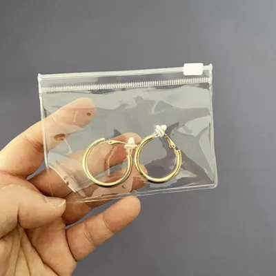 Transparent PVC Zipper Jewelry Storage Packaging Bag