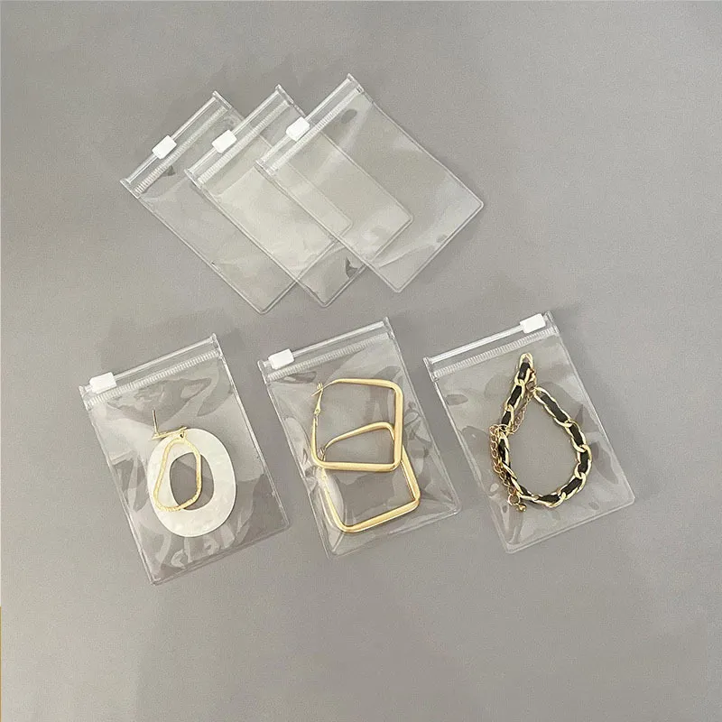 Transparent PVC Zipper Jewelry Storage Packaging Bag