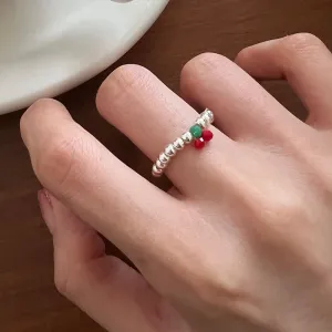 925 Sterling Silver Cherry Instagram Style Women's Ring