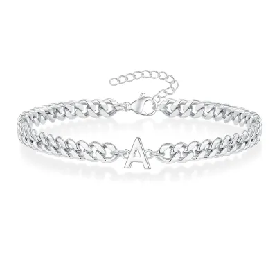 Men's Stainless Steel Alphabet Bracelet Simple Commuter