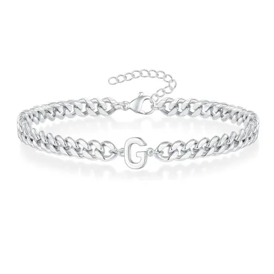 Men's Stainless Steel Alphabet Bracelet Simple Commuter