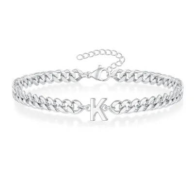 Men's Stainless Steel Alphabet Bracelet Simple Commuter