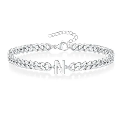 Men's Stainless Steel Alphabet Bracelet Simple Commuter