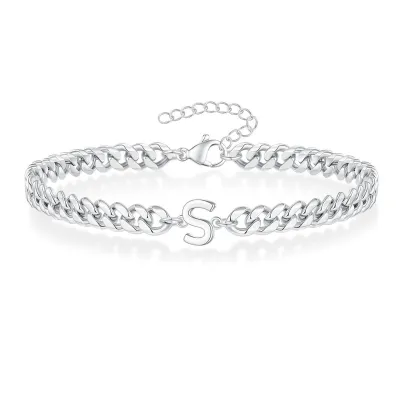 Men's Stainless Steel Alphabet Bracelet Simple Commuter