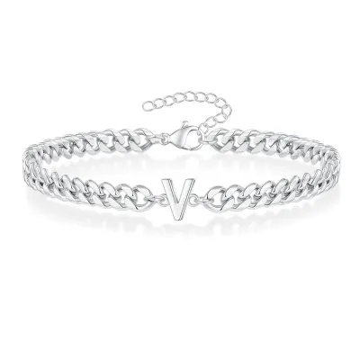 Men's Stainless Steel Alphabet Bracelet Simple Commuter
