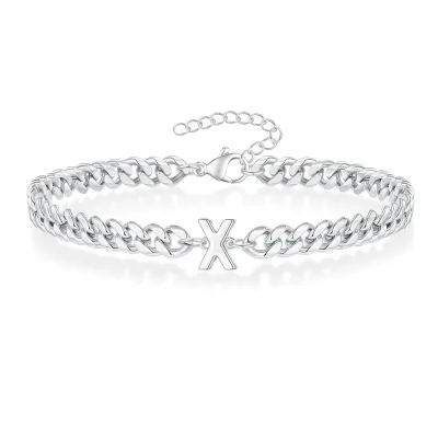 Men's Stainless Steel Alphabet Bracelet Simple Commuter