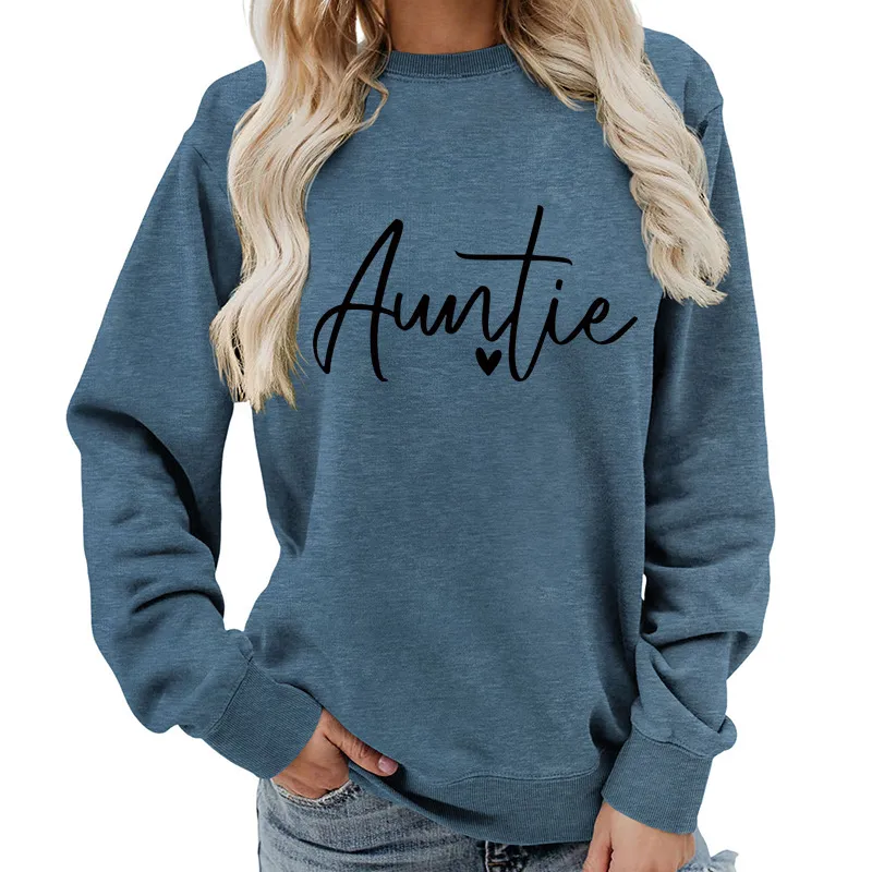 Women Casual Letter Printed Pullover Sweatshirt Long Sleeve Crewneck