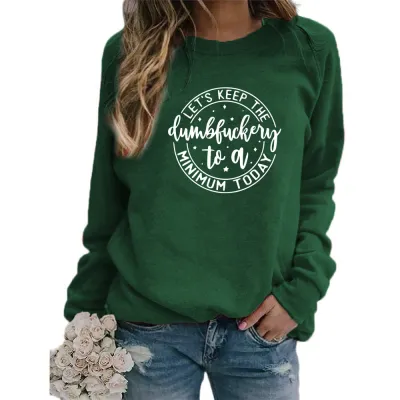 Women Casual Mom Printed Pullover Sweatshirt