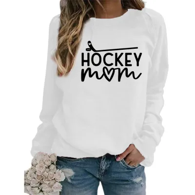 Women Fashion Casual Mom Printed Round Neck Long-Sleeve Sweatshirt