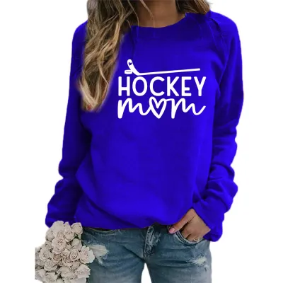 Women Fashion Casual Mom Printed Round Neck Long-Sleeve Sweatshirt