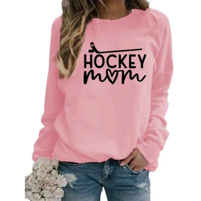 Women Fashion Casual Mom Printed Round Neck Long-Sleeve Sweatshirt