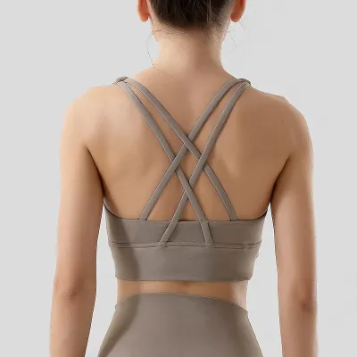 Women Casual Cross Strap Yoga Sports Bra Vest