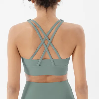 Women Casual Cross Strap Yoga Sports Bra Vest