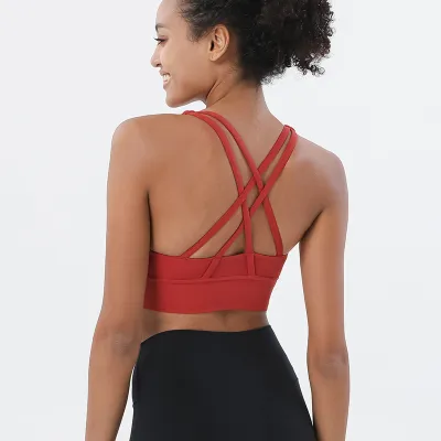 Women Casual Cross Strap Yoga Sports Bra Vest