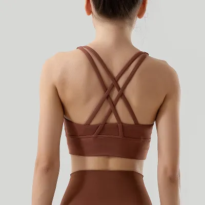 Women Casual Cross Strap Yoga Sports Bra Vest