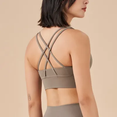 Women Casual Cross Strap Yoga Sports Bra Vest