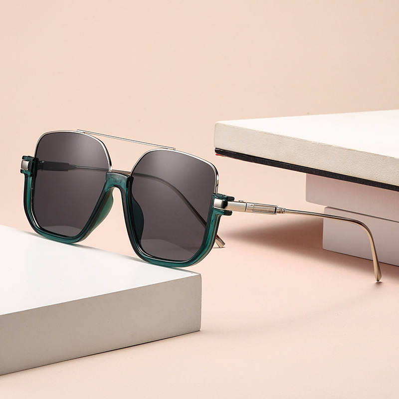 Wholesale Women Fashion Retro Double Beam Large Frame Anti